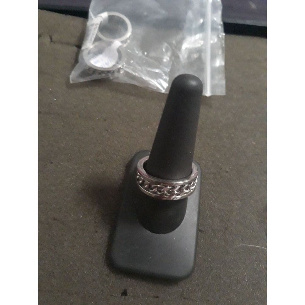 Stainless Steel Curb Ring Band sz 10